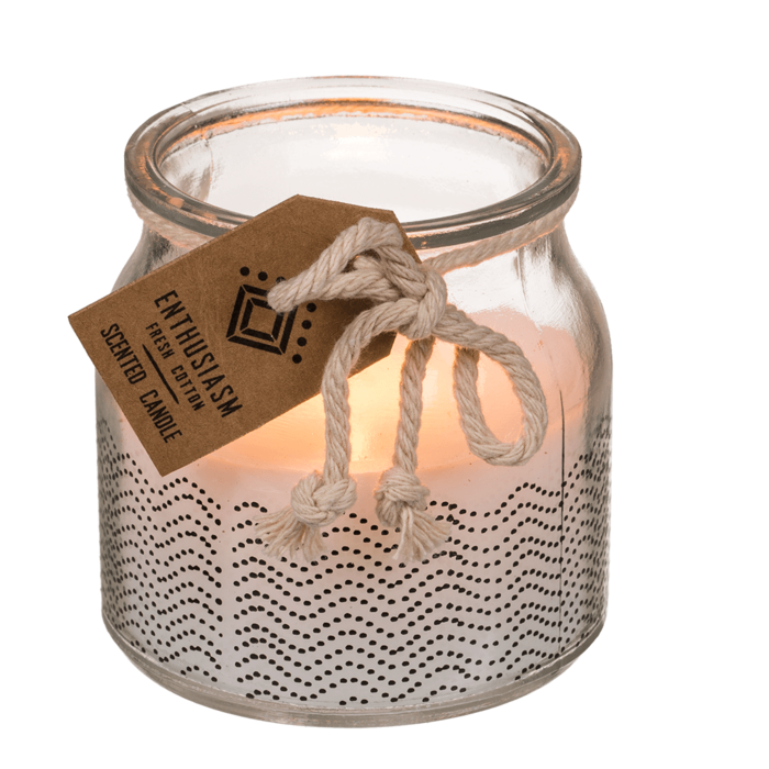 Duftkerze (Fresh cotton) im Glas,