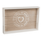 Weiß/naturfarbenes Holz-Tablett, I love my home,