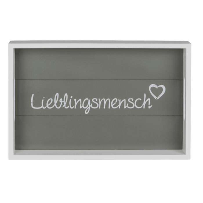 Weißes Holz-Tablett, Lieblingsmensch,