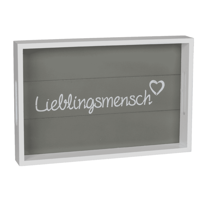Weißes Holz-Tablett, Lieblingsmensch,