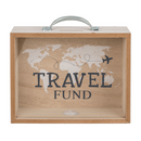 Holz-Spardose, Travel Fund, ca. 20,5 x 12 cm