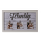 Weißer Holzrahmen, Family, mit 3 Clip-Haltern,