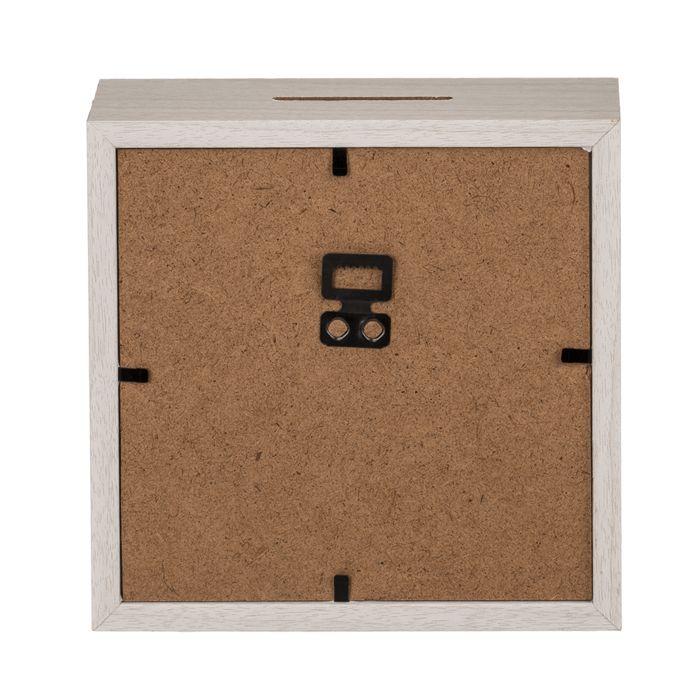 Weiße Holz-Spardose, Travel Fund, ca. 15 x 15 cm