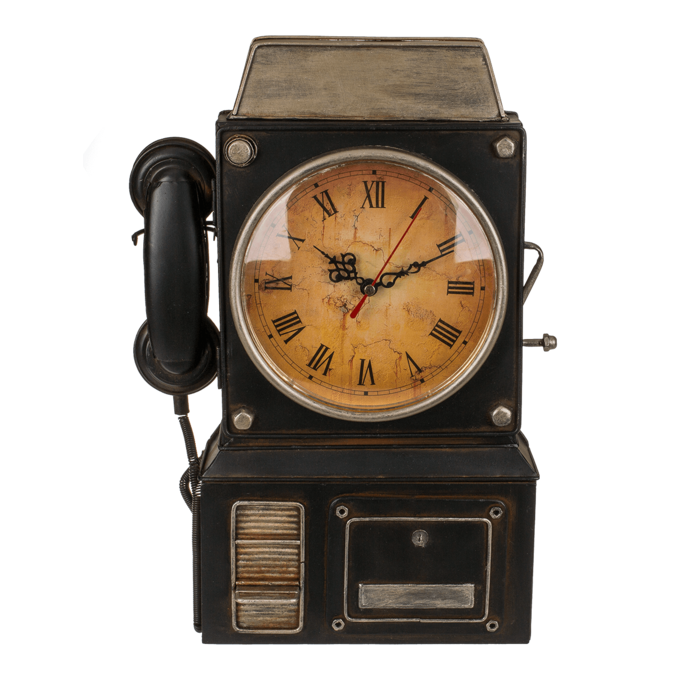 Metall-Schlüsselkasten, Telefon mit Uhr,