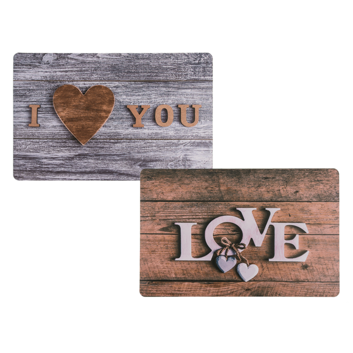 Tischset, Love & I love You sortiert,