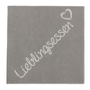 Graue Papier-Servietten, Lieblingsessen,