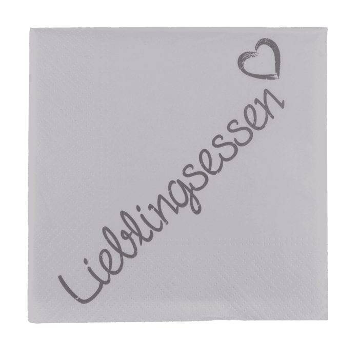 Weiße Papier-Servietten, Lieblingsessen,