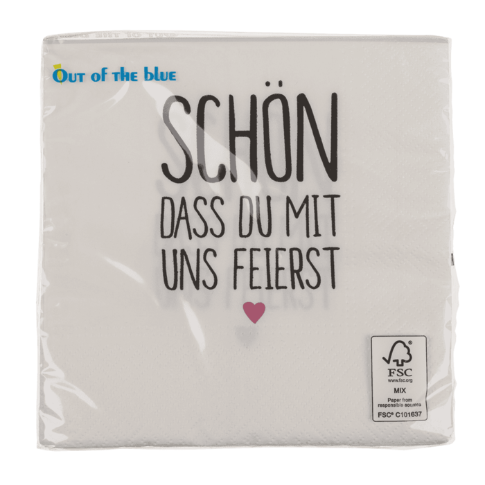 Weiß/Graue Papier-Servietten,