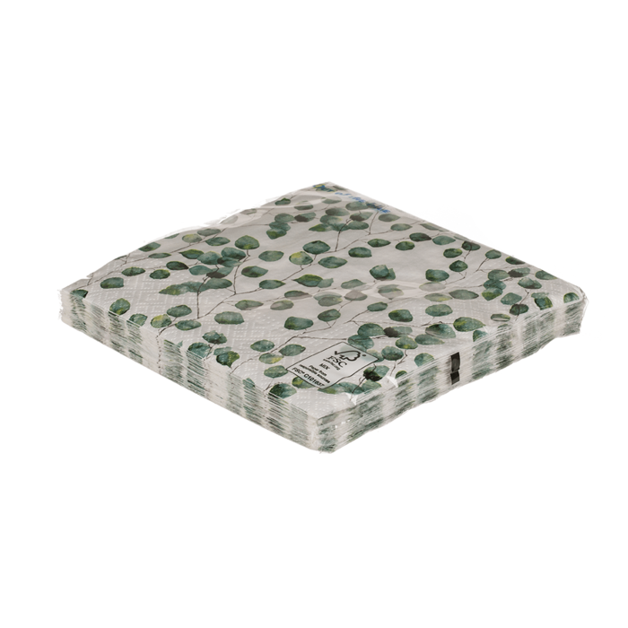 Papier-Servietten, Eucalyptus-Blätter,