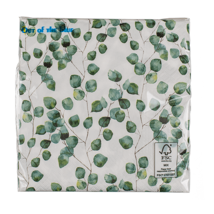 Papier-Servietten, Eucalyptus-Blätter,