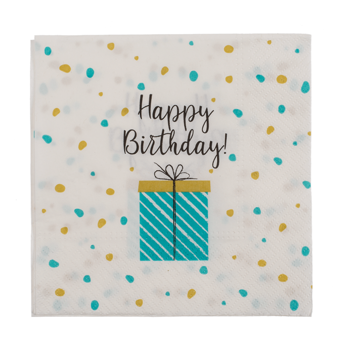 Papier Servietten, Geschenk mit Happy