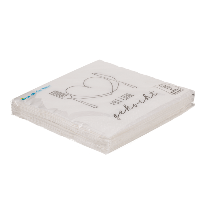 Papier Servietten, Mit Liebe gekocht,