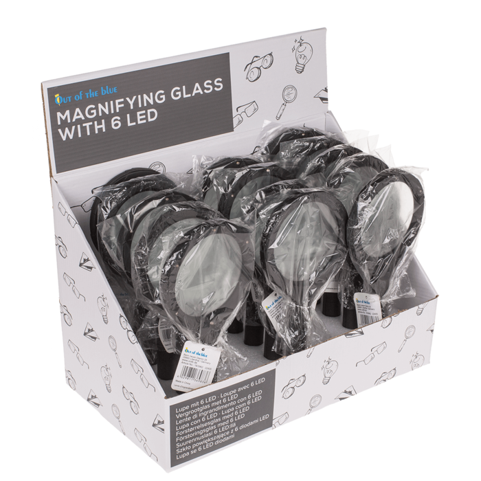 Lese-Lupe mit 6 LED, ca. 24 cm,