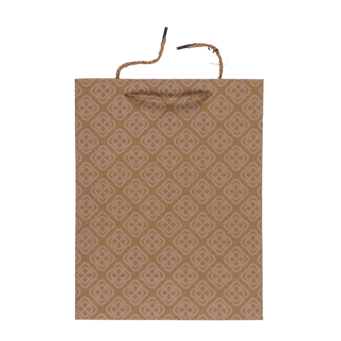 Kraftpapier-Geschenktüte, mit Blumenverzierung,