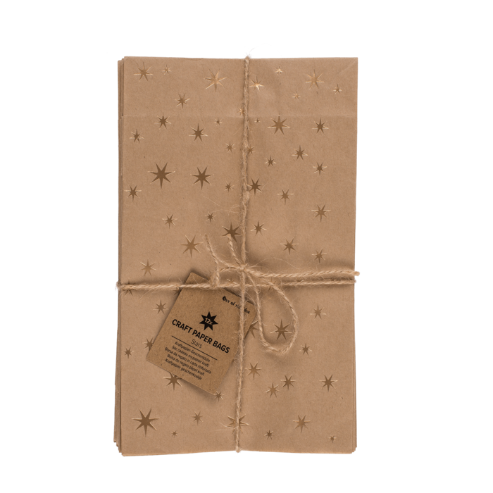 Kraftpapier-Geschenktüte, Sterne,