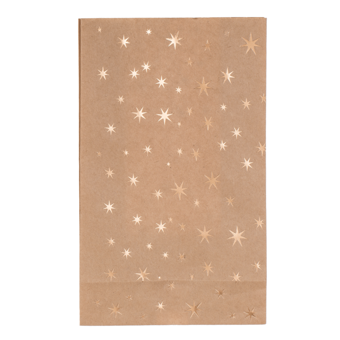 Kraftpapier-Geschenktüte, Sterne,