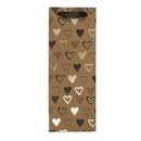 Weinflaschen-Kraftpapier Geschenktüte, Herzen,