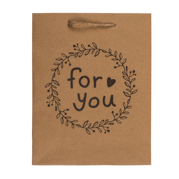 Kraftpapier-Geschenktüte, For you, Congrats,