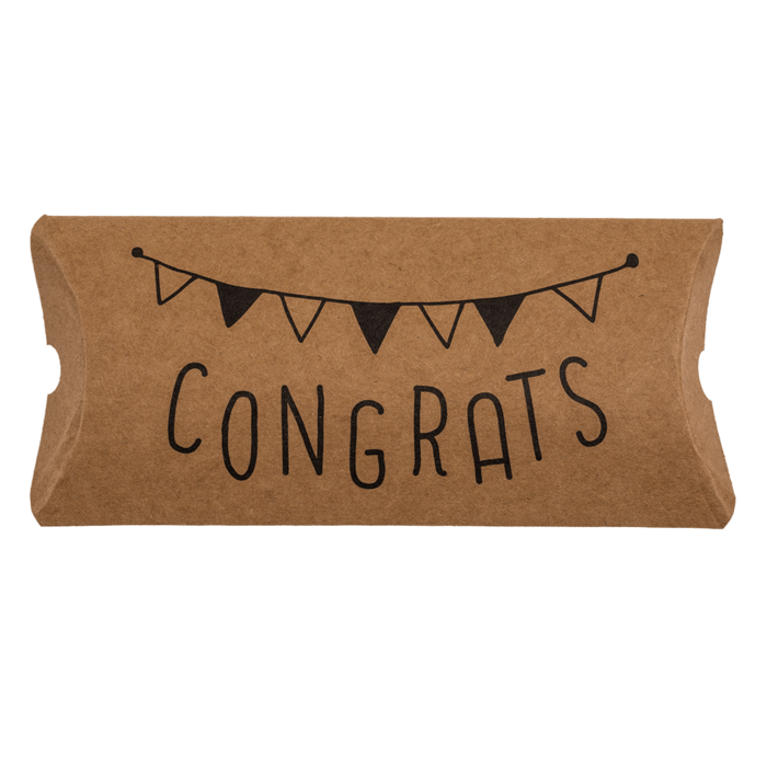 Kraftpapier-Kissenschachteln, For you, Congrats,