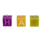 Farbiger Kerzenblock mit Schrift, Happy Birthday,