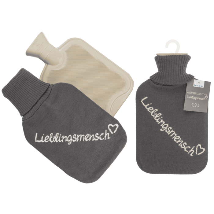 Cremefarbene Wärmflasche, Lieblingsmensch,