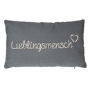 Graues Deko-Kissen, Lieblingsmensch,