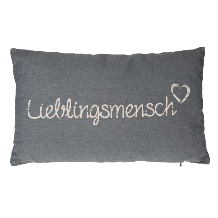 Graues Deko-Kissen, Lieblingsmensch,