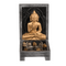 Holz-Teelichthalter, Buddha mit Dekosteinen,