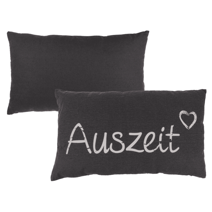 Graues Deko-Kissen, Auszeit,