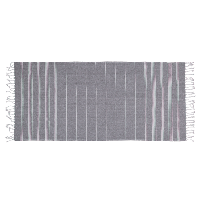 Weiß/graues Fouta-Hamamtuch (für Sauna & Strand)