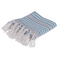 Weiß/blaues Fouta-Hamamtuch (für Sauna & Strand)