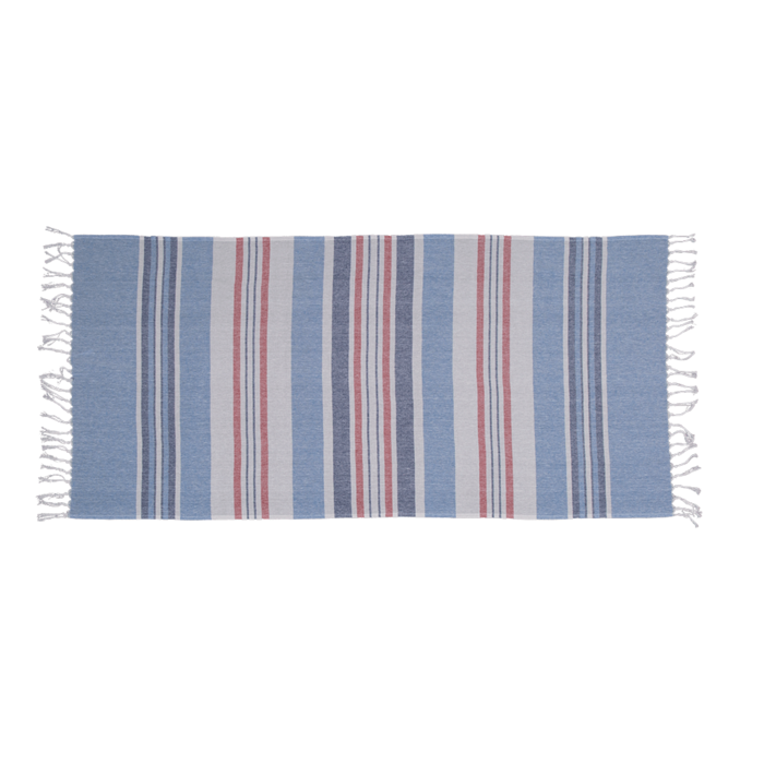 Weiß/blau/rotes Fouta-Hamamtuch