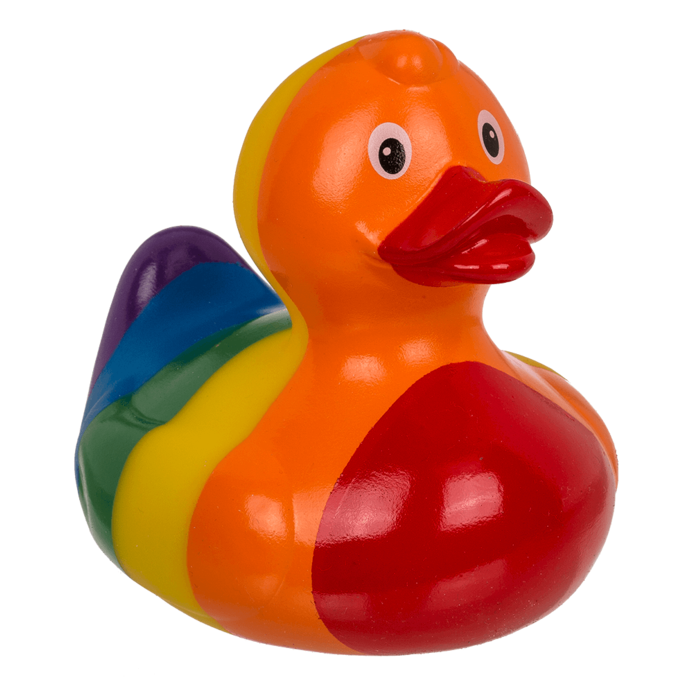 Regenbogen Quietsche-Ente, Pride, ca. 10 cm,