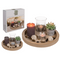 Naturfarbener Holz-Teller, rund,