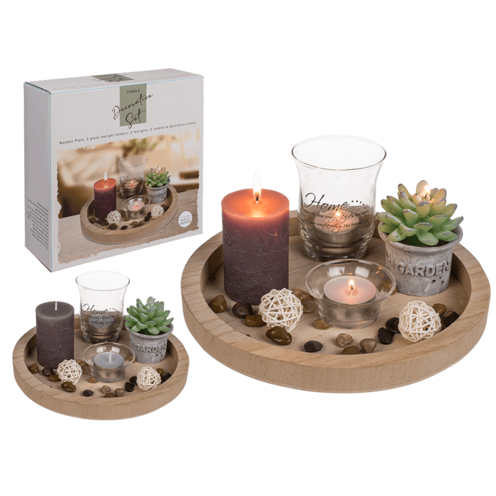 Naturfarbener Holz-Teller, rund,