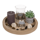 Naturfarbener Holz-Teller, rund,