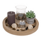Naturfarbener Holz-Teller, rund,