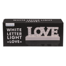 Weißer Schriftzug, Love, mit 27 warmweißen LED,