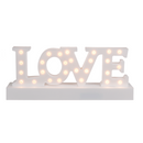 Weißer Schriftzug, Love, mit 27 warmweißen LED,