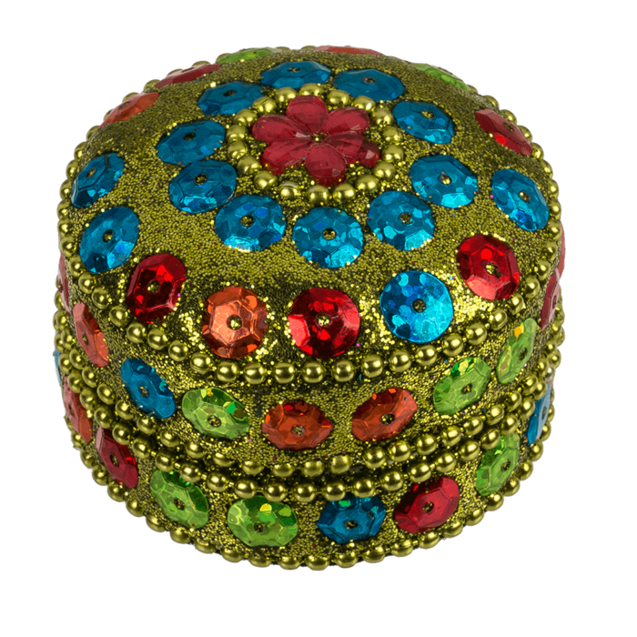Bunte Schmuckdose mit orientalischem Design,