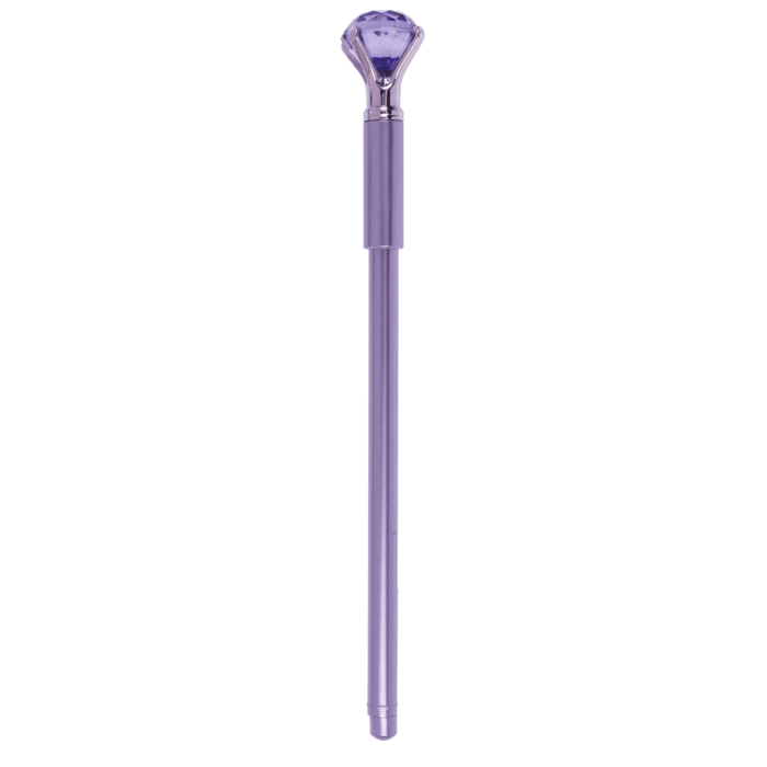 Kugelschreiber mit Dekostein, metallic-finish,