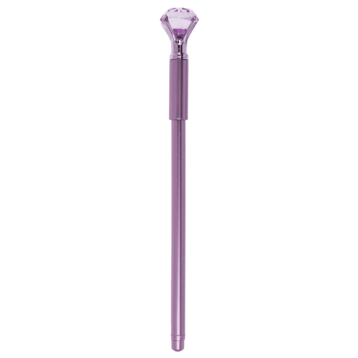 Kugelschreiber mit Dekostein, metallic-finish,