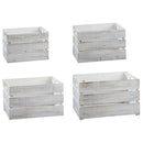 Deko Holzkiste, 4er Set, antik weiß