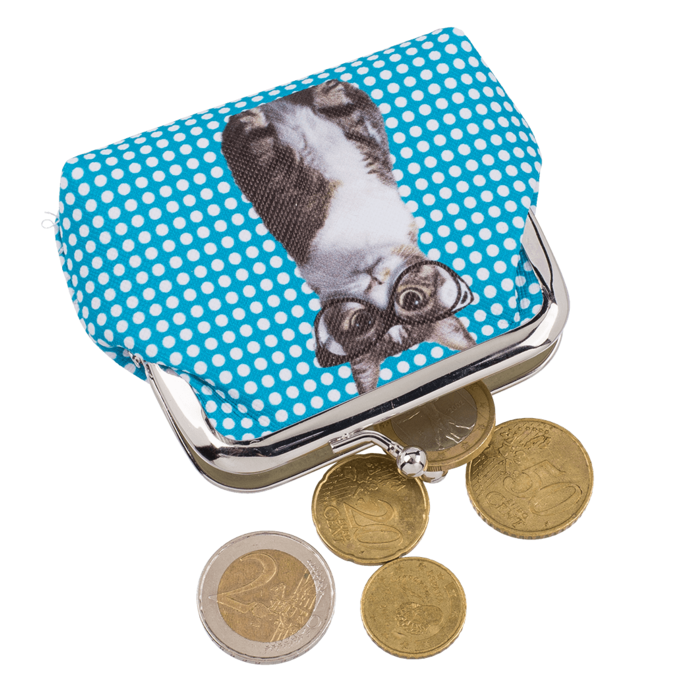Geldbörse, Hund & Katze, ca. 9 x 8 cm,