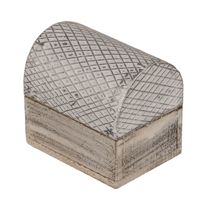Naturfarbene Holz-Schmucktruhe mit goldenem