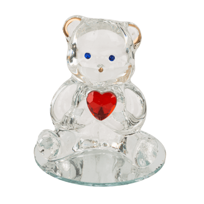 Glasbär mit Herz, ca. 4,5 cm,