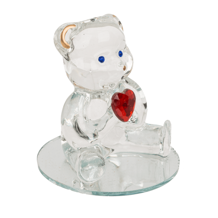 Glasbär mit Herz, ca. 4,5 cm,