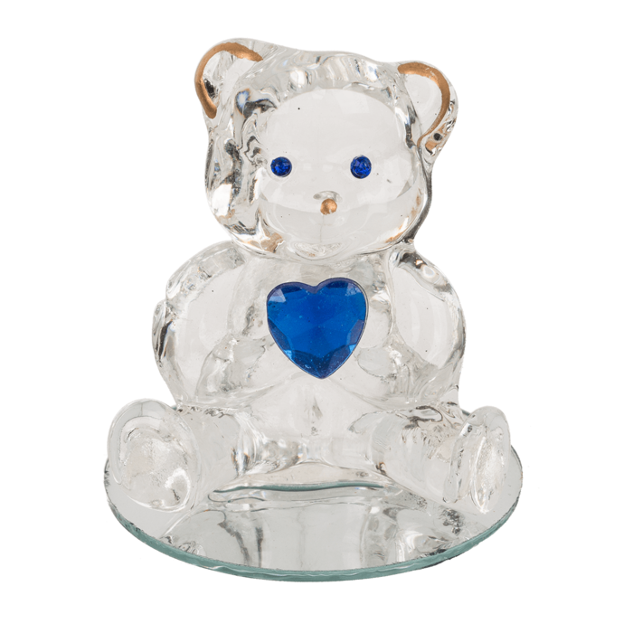 Glasbär mit Herz, ca. 4,5 cm,