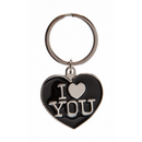 Metall-Schlüsselanhänger, Herz mit I love you,