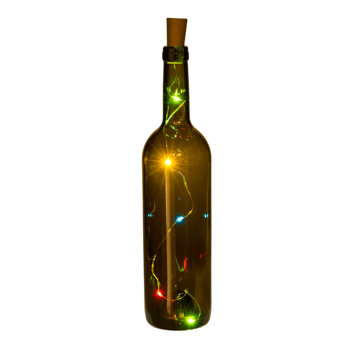 Flaschenkorken-Lichterkette mit 5 farbigen LED